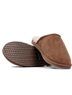 Leder-Hausschuhe "Kopenhagen" in Braun>Hofbrucker Sale