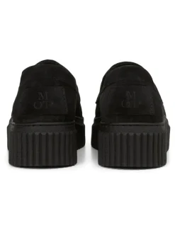 Leder-Keilmokassins in Schwarz><noscript><img width=
