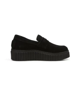 Leder-Keilmokassins in Schwarz><noscript><img width=