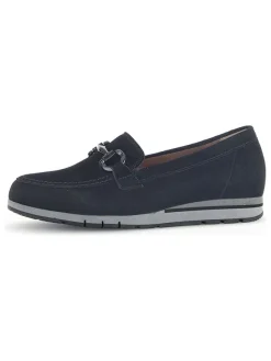 Gabor Halbschuhe^Leder-Keilmokassins in Schwarz