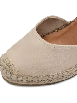 Leder-Keilpumps in Beige><noscript><img width=