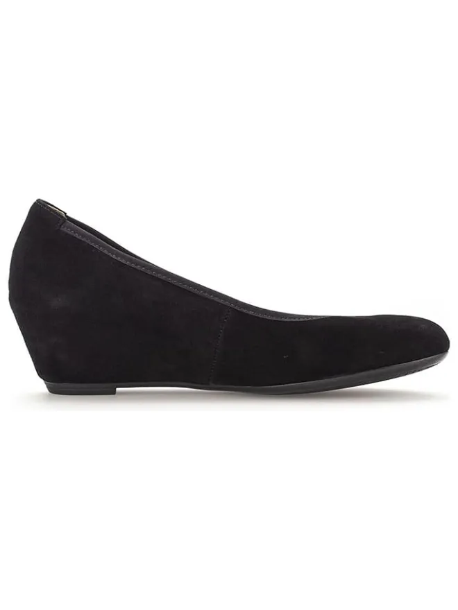 Leder-Keilpumps in Schwarz>Gabor New