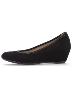 Leder-Keilpumps in Schwarz><noscript><img width=