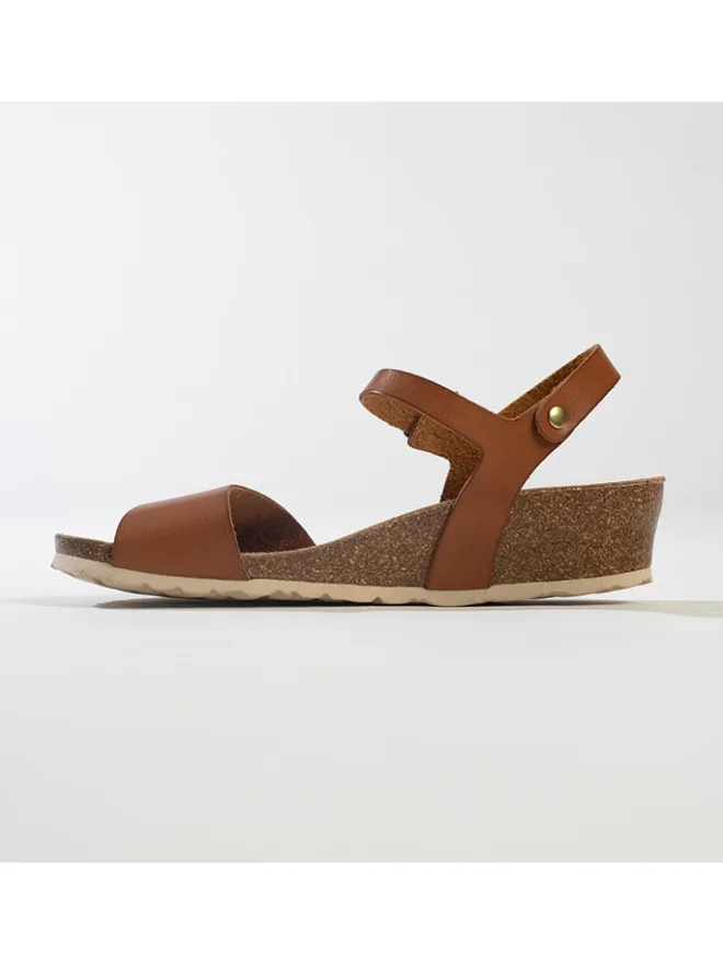 Leder-Keilsandaletten "Calabria" in Hellbraun>BACKSUN New