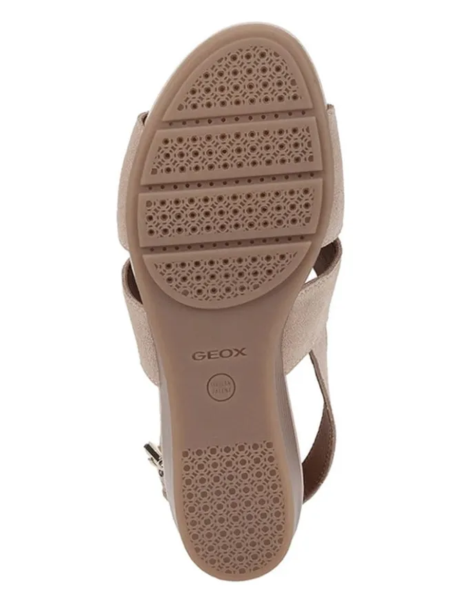 Leder-Keilsandaletten "Dmarykarmen" in Beige>Geox Discount