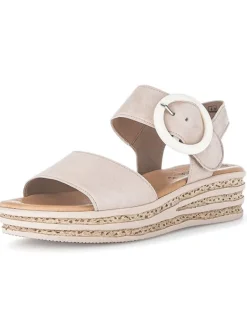 Leder-Keilsandaletten in Beige>Gabor Sale