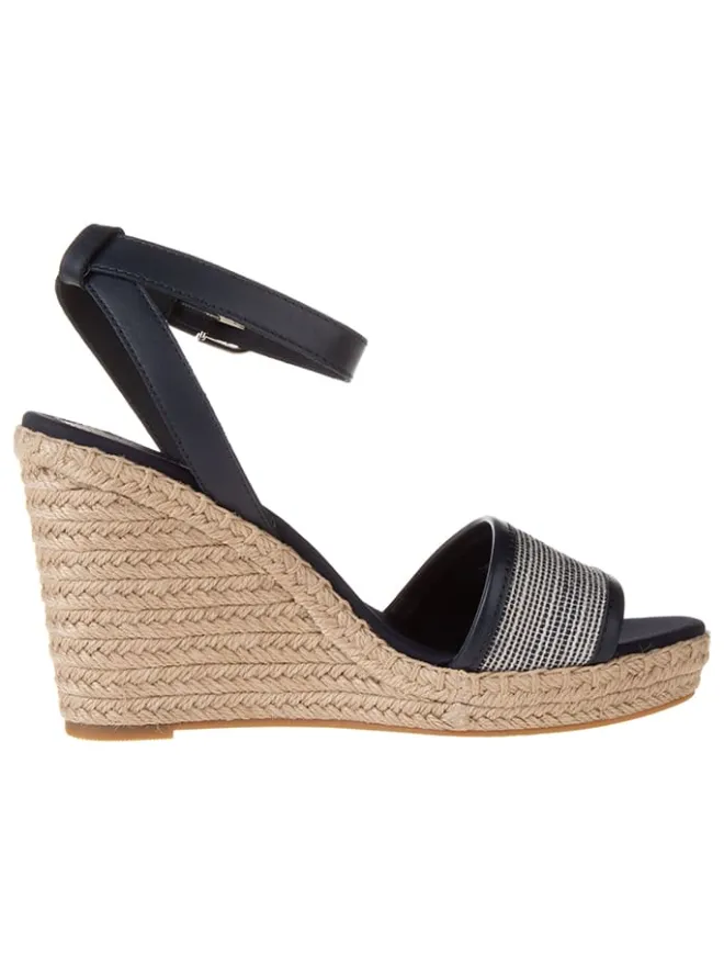 Tommy Hilfiger Shoes Sandalen^Leder-Keilsandaletten in Dunkelblau
