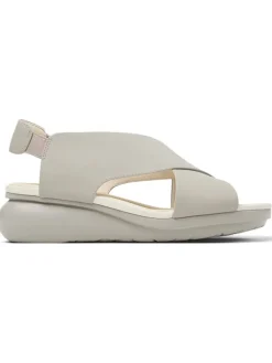Camper Sandalen^Leder-Keilsandaletten in Grau
