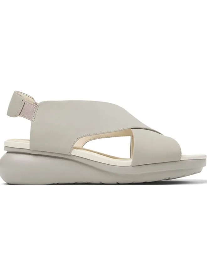 Camper Sandalen^Leder-Keilsandaletten in Grau
