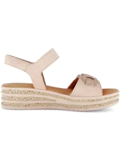 Leder-Keilsandaletten in Rosa><noscript><img width=