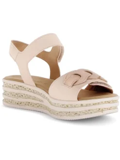 Leder-Keilsandaletten in Rosa><noscript><img width=
