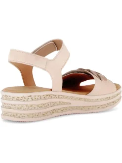 Leder-Keilsandaletten in Rosa><noscript><img width=