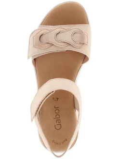 Leder-Keilsandaletten in Rosa><noscript><img width=
