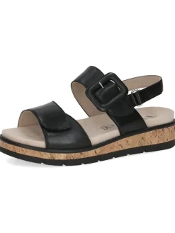 Caprice Sandalen^Leder-Keilsandaletten in Schwarz