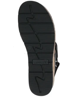 Caprice Sandalen^Leder-Keilsandaletten in Schwarz