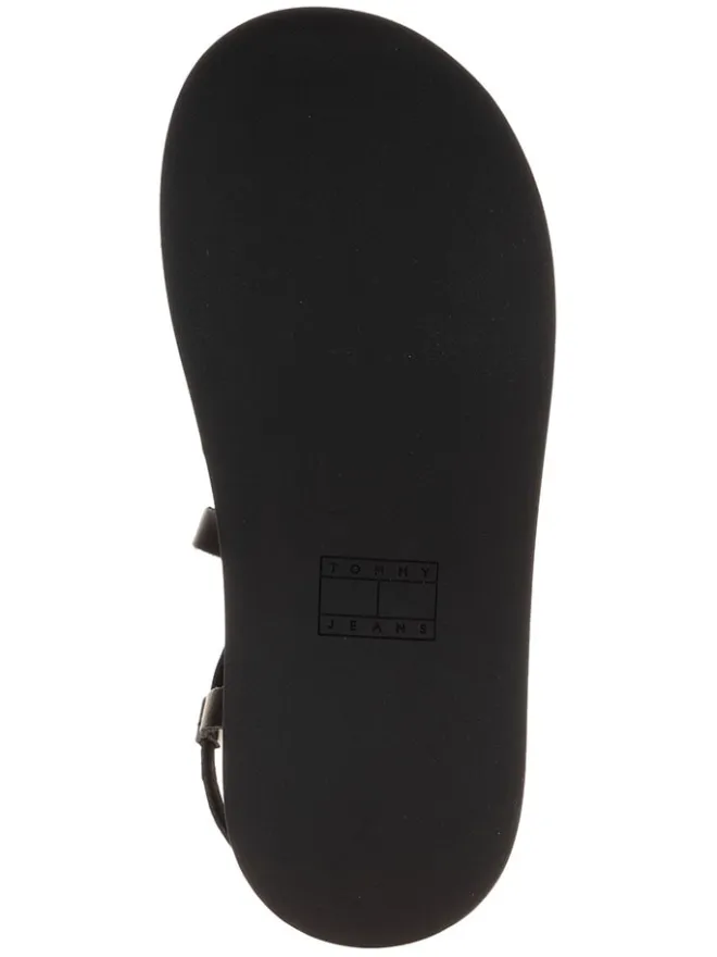 Leder-Keilsandaletten in Schwarz>Tommy Hilfiger New