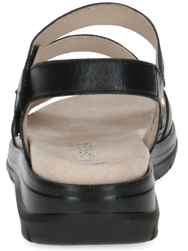 Caprice Sandalen^Leder-Keilsandaletten in Schwarz