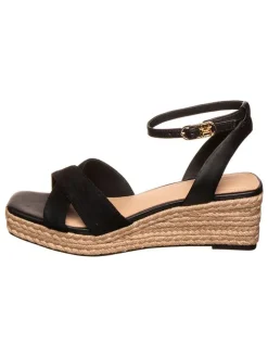 Leder-Keilsandaletten in Schwarz>Tommy Hilfiger Online