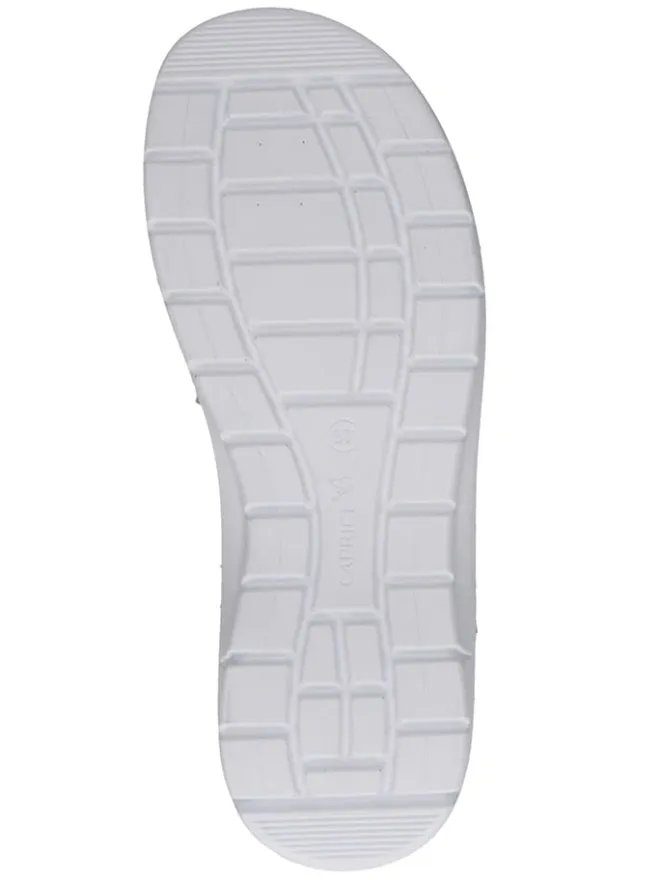 Leder-Keilsandaletten in Weiß/ Silber>Caprice Discount