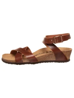Leder-Keilsandaletten "Lola" in Braun - Weite S>Papillio Clearance