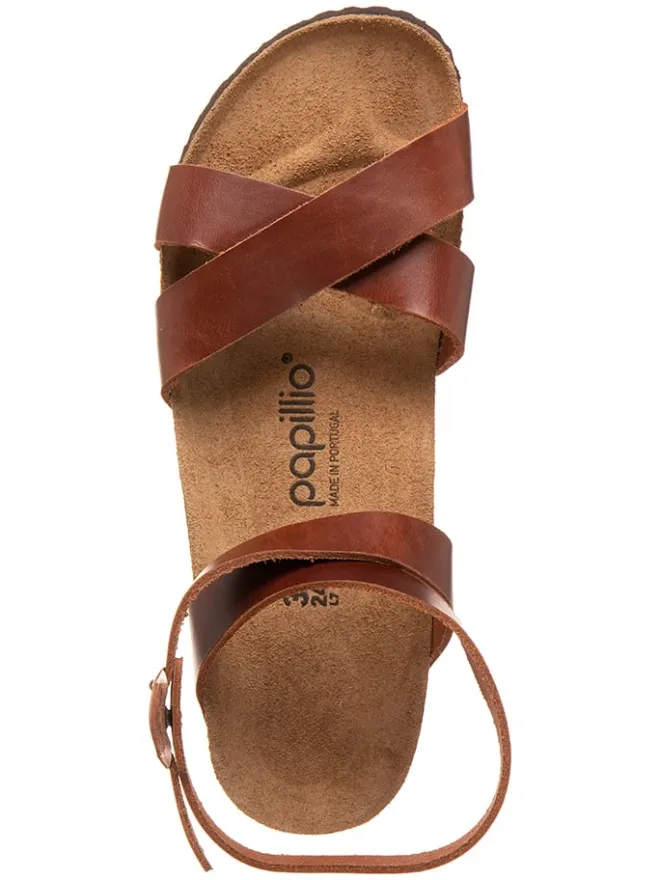 Leder-Keilsandaletten "Lola" in Braun - Weite S>Papillio Clearance