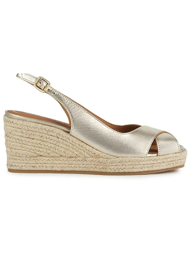 Geox Sandalen^Leder-Keilsandaletten "Panarea" in Gold