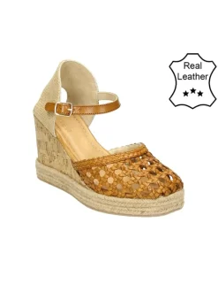 Leder-Keil-Slingpumps in Cognac>Bullboxer New