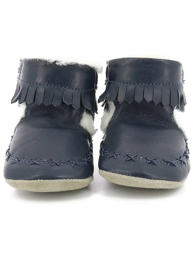 Leder-Krabbelschuhe "Funky Show" in Dunkelblau>Robeez Clearance