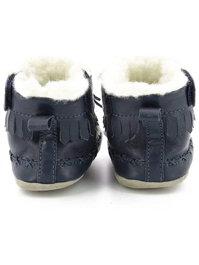 Leder-Krabbelschuhe "Funky Show" in Dunkelblau>Robeez Clearance