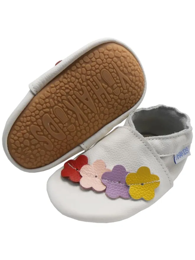 Yihakids Krabbelschuhe^Leder-Krabbelschuhe in Weiß