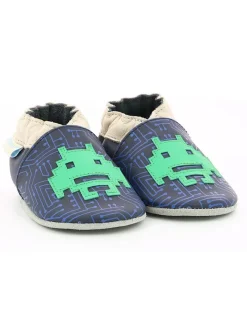 Robeez Krabbelschuhe^Leder-Krabbelschuhe "Player One" in Dunkelblau