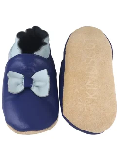 Leder-Krabbelschuhe "Schleifen" in Dunkelblau>Kindsgut Discount