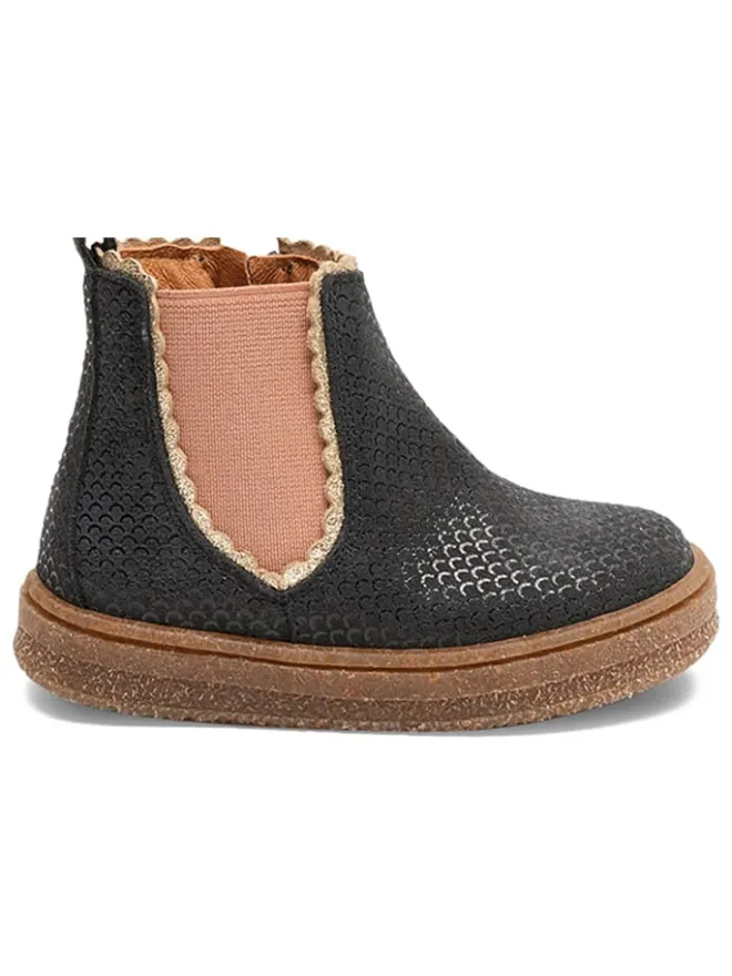 Leder-Lauflernschuhe in Dunkelblau>bisgaard Online