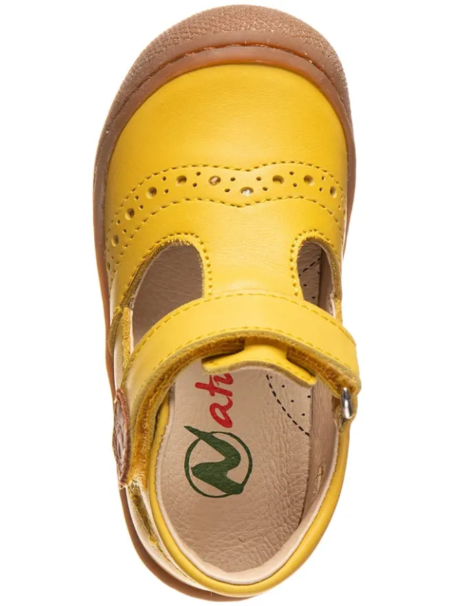 Leder-Lauflernschuhe in Gelb>Naturino