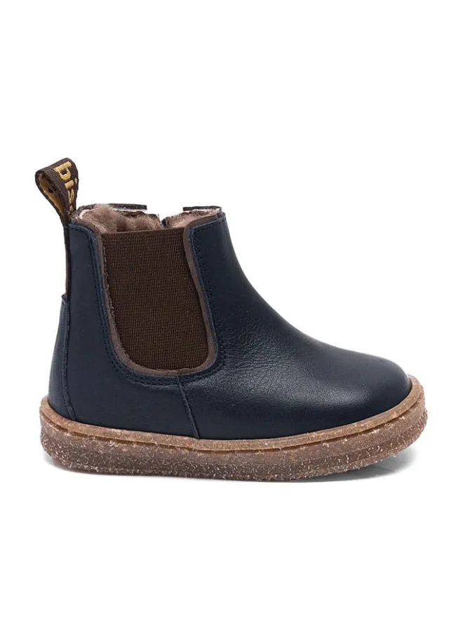 bisgaard Lauflernschuhe^Leder-Lauflernschuhe "Phillip" in Dunkelblau/ Braun