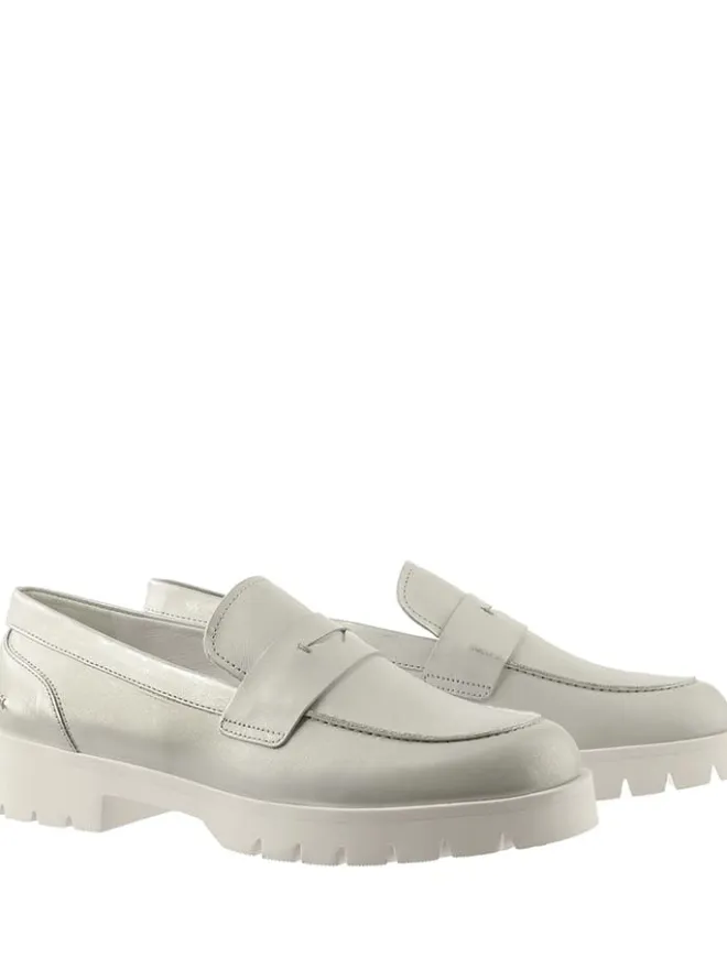 Högl Halbschuhe^Leder-Mokassins "Bailey" in Silber