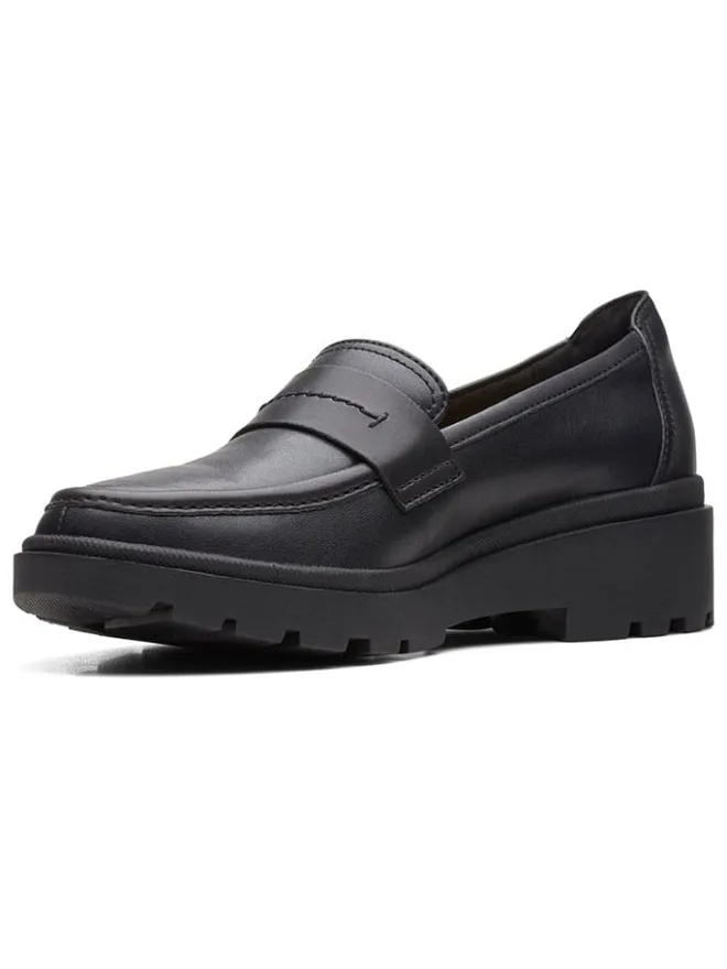 Clarks Halbschuhe^Leder-Mokassins "Calla Ease" in Schwarz