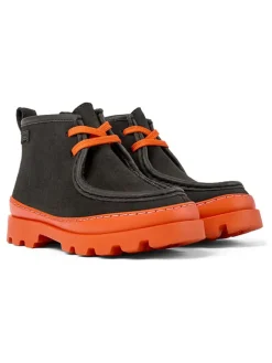 Leder-Mokassins in Anthrazit/ Orange>Camper Best