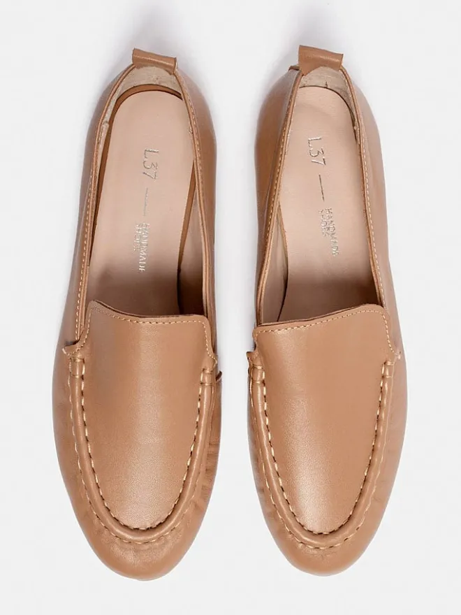 loft37 Halbschuhe^Leder-Mokassins in Beige