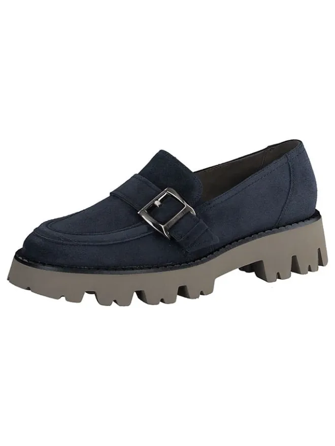 Paul Green Halbschuhe^Leder-Mokassins in Blau