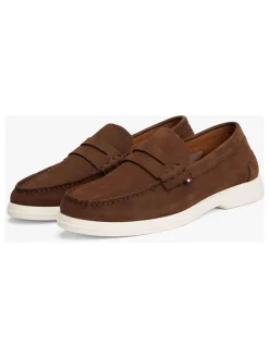 Leder-Mokassins in Braun>Tommy Hilfiger Shoes Sale