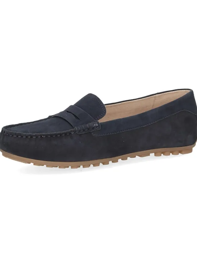 Leder-Mokassins in Dunkelblau>Caprice
