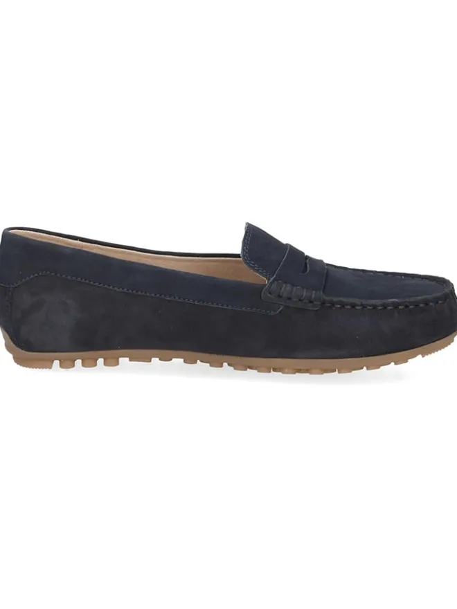 Leder-Mokassins in Dunkelblau>Caprice