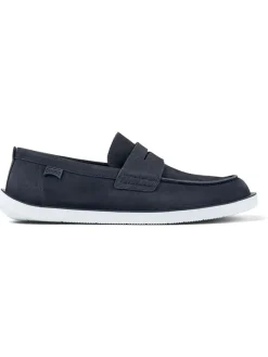 Leder-Mokassins in Dunkelblau><noscript><img width=