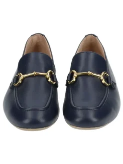 Leder-Mokassins in Dunkelblau><noscript><img width=