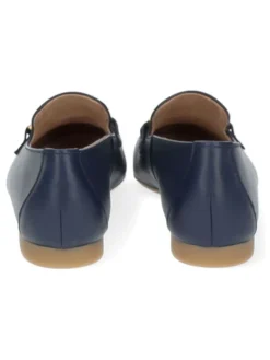 Leder-Mokassins in Dunkelblau><noscript><img width=