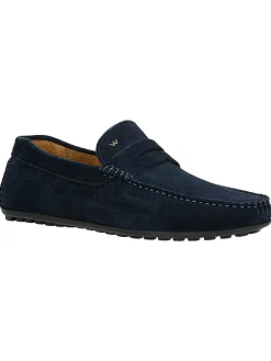 Leder-Mokassins in Dunkelblau>Wojas Outlet