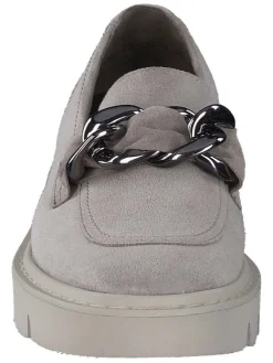 Leder-Mokassins in Grau><noscript><img width=