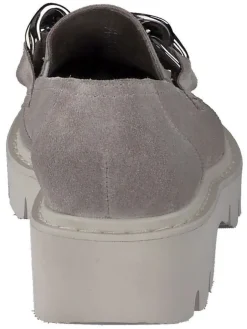 Leder-Mokassins in Grau><noscript><img width=