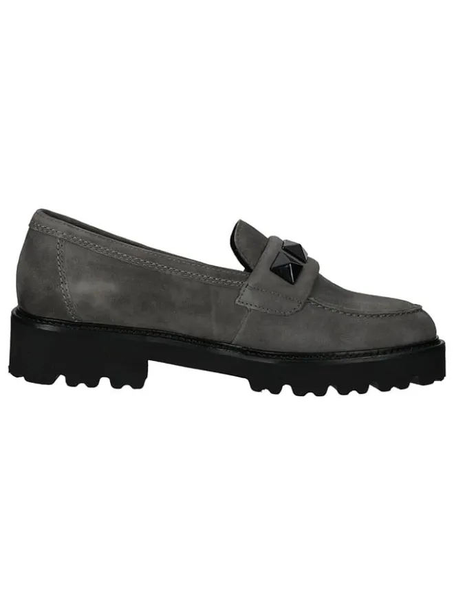 Leder-Mokassins in Grau>Gabor Discount